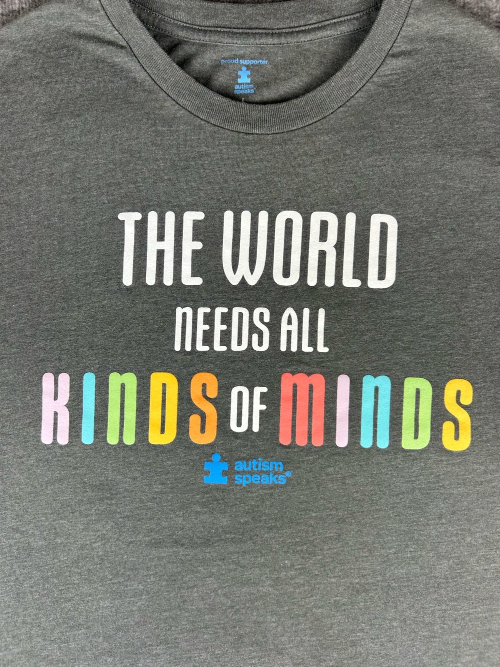 Autism Speaks Gray Graphic T-Shirt Unisex Size Large
